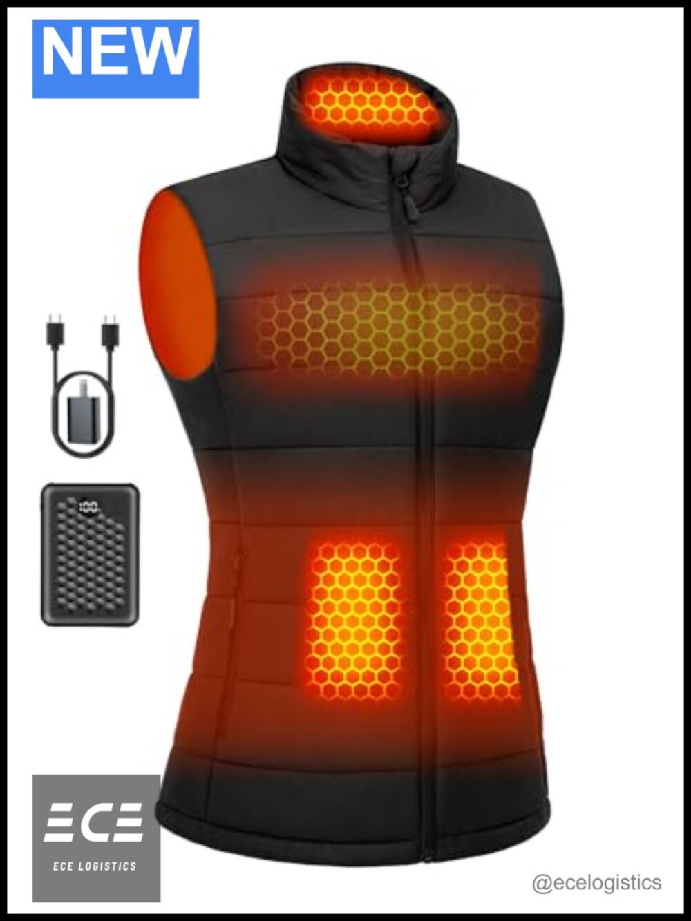 Graphene Heated Vest Women 7.4V Fast Charge Battery Lightweight